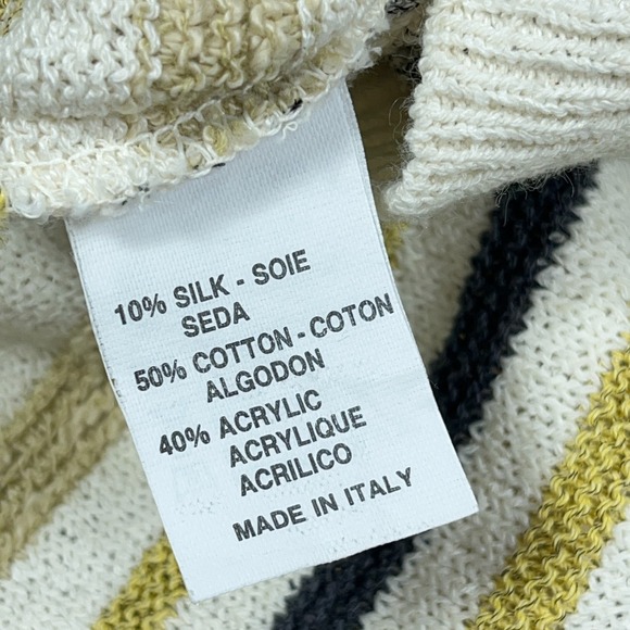 Vintage Grandpa Sweater Men Large Green Blue Geometric Colorblock Collared Italy - Picture 5 of 11